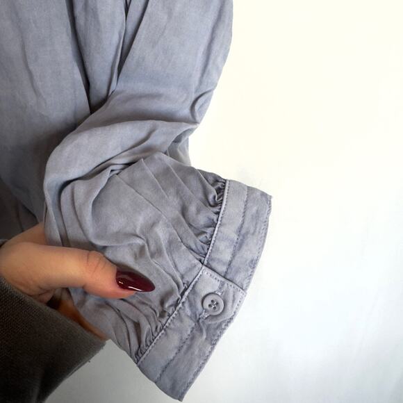 Anthropologie Cloth & Stone Long-Sleeve Raglan Blouse Sky Blue Size XL NWT - Picture 8 of 10